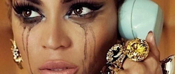 Beyonce crying on the phone